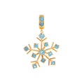 Natural Blue Topaz Snowflake Pendant in 18K Gold-Plated Sterling Silver