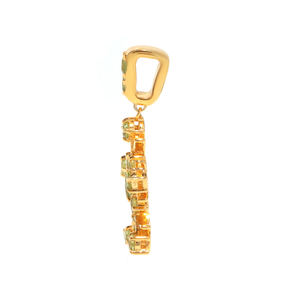 Natural Peridot Snowflake Pendant in 18K Gold-Plated Sterling Silver