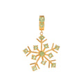Natural Peridot Snowflake Pendant in 18K Gold-Plated Sterling Silver