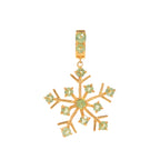 Natural Peridot Snowflake Pendant in 18K Gold-Plated Sterling Silver