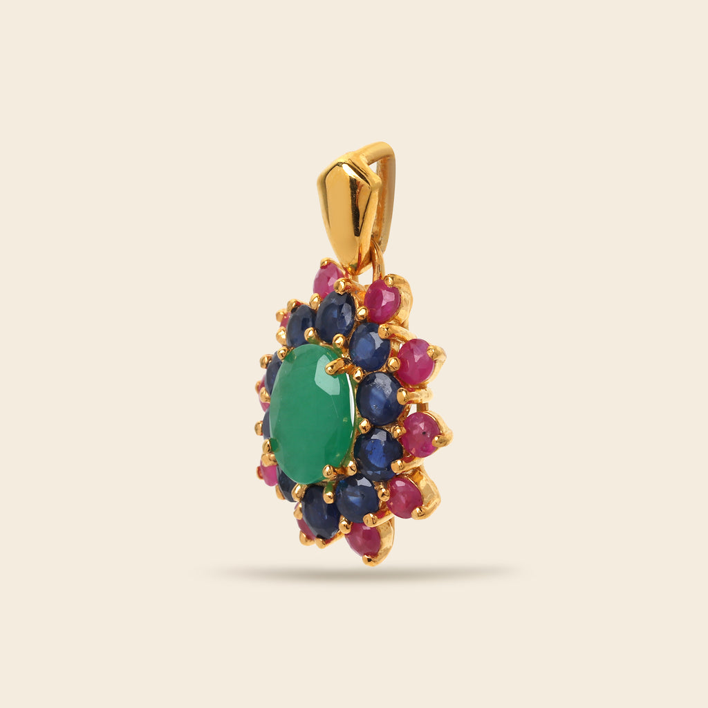 May September and July birthstone flower pendant necklace charm