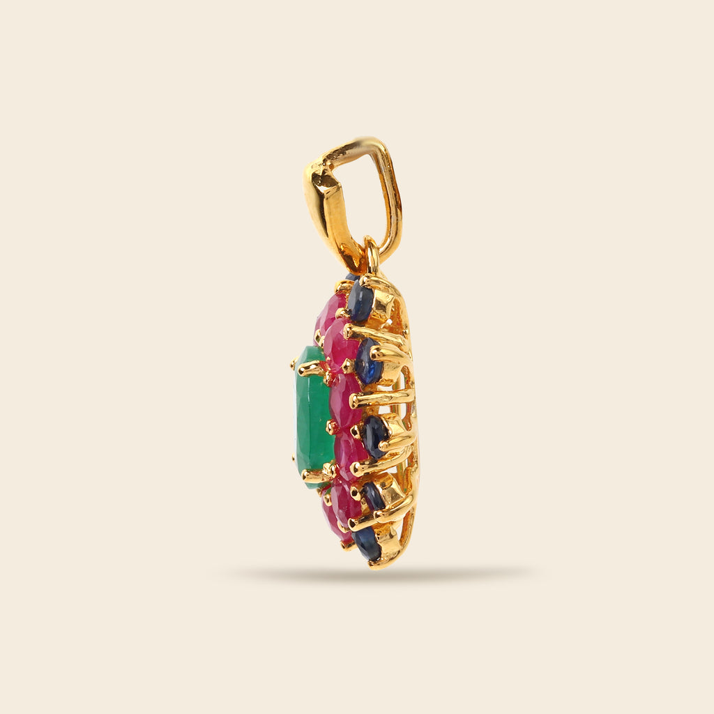 May July and September birthstone flower pendant necklace charm
