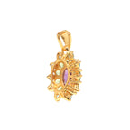 Amethyst, Peridot & Blue Topaz Flower Cluster Pendant in 18K Gold-Plated Sterling Silver