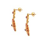 Handcrafted ruby flower earrings made in Thailand