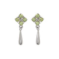 Peridot drop earrings in 925 sterling silver with polished silver finish