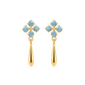 Natural Blue Topaz Dangle Drop Earrings in 18K Gold-Plated Sterling Silver