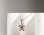 October birthstone pink tourmaline snowflake pendant