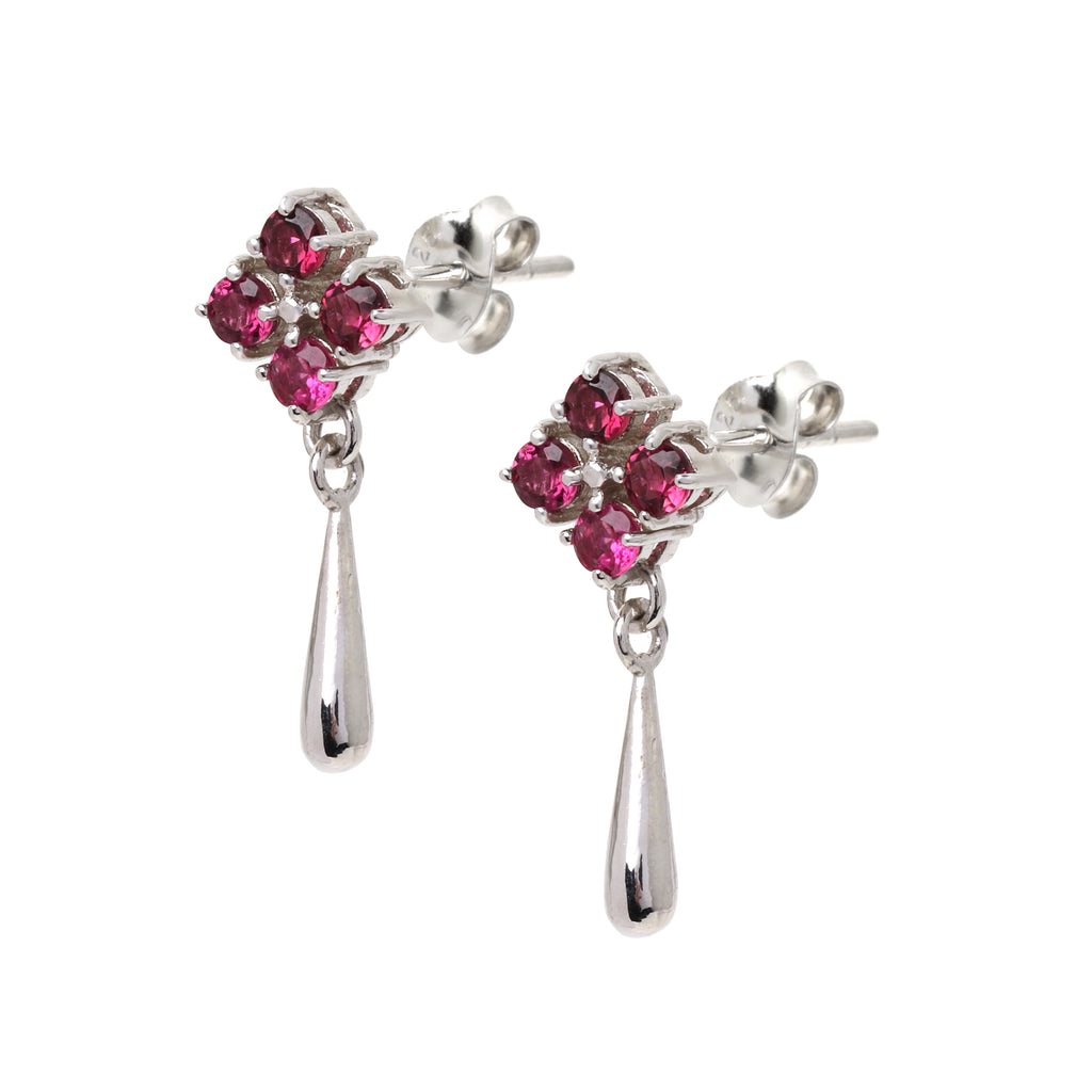 Elegant pink gemstone dangle earrings for women