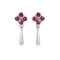Pink tourmaline drop earrings in 925 sterling silver