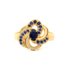 Luxury Blue Sapphire Engagement Ring in 18K Gold-Plated Sterling Silver