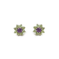 Sterling silver floral gemstone earrings handcrafted in Thailand