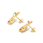 Ruby Statement Stud Earrings in 18K Gold-Plated Sterling Silver
