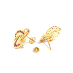 Ruby Statement Stud Earrings in 18K Gold-Plated Sterling Silver