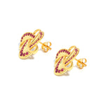 Ruby Statement Stud Earrings in 18K Gold-Plated Sterling Silver