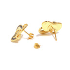 Blue Sapphire Statement Stud Earrings in 18K Gold-Plated Sterling Silver