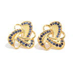 Blue Sapphire Statement Stud Earrings in 18K Gold-Plated Sterling Silver