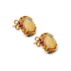 Luxury opal gemstone earrings handcrafted in Thailand