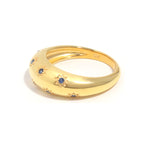 Blue Sapphire Dome Ring in 18K Gold-Plated Sterling Silver