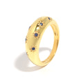 Blue Sapphire Dome Ring in 18K Gold-Plated Sterling Silver