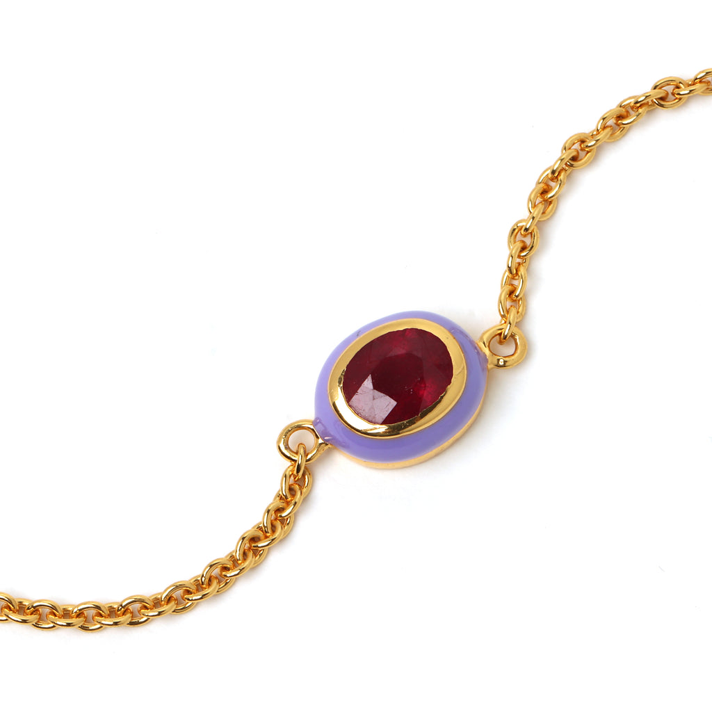 Elegant ruby chain bracelet handcrafted in Thailand