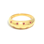 Ruby Dome Ring in 18K Gold-Plated Sterling Silver