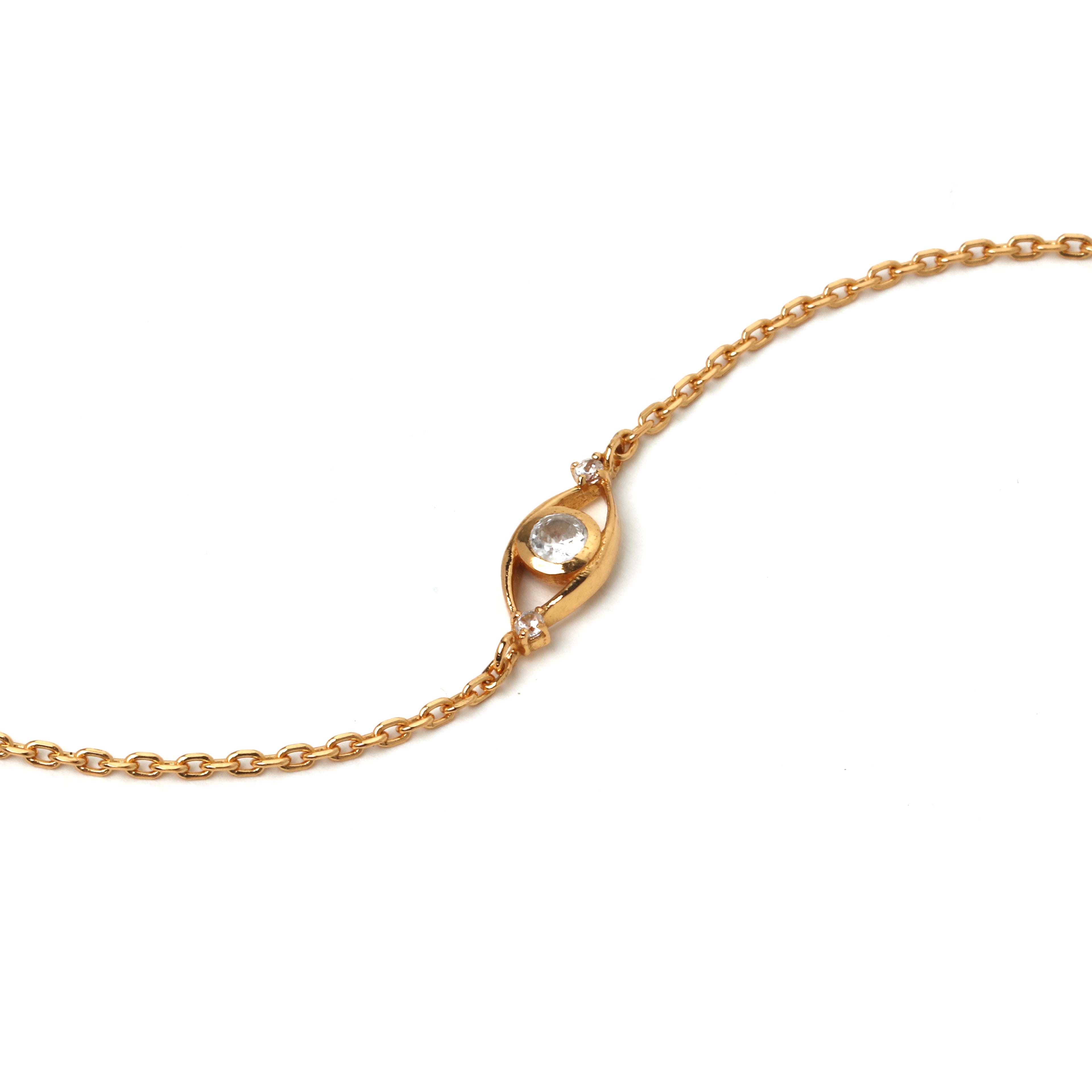 Minimalist white zircon bracelet for women