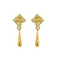 Peridot drop earrings in 14K gold plated sterling silver