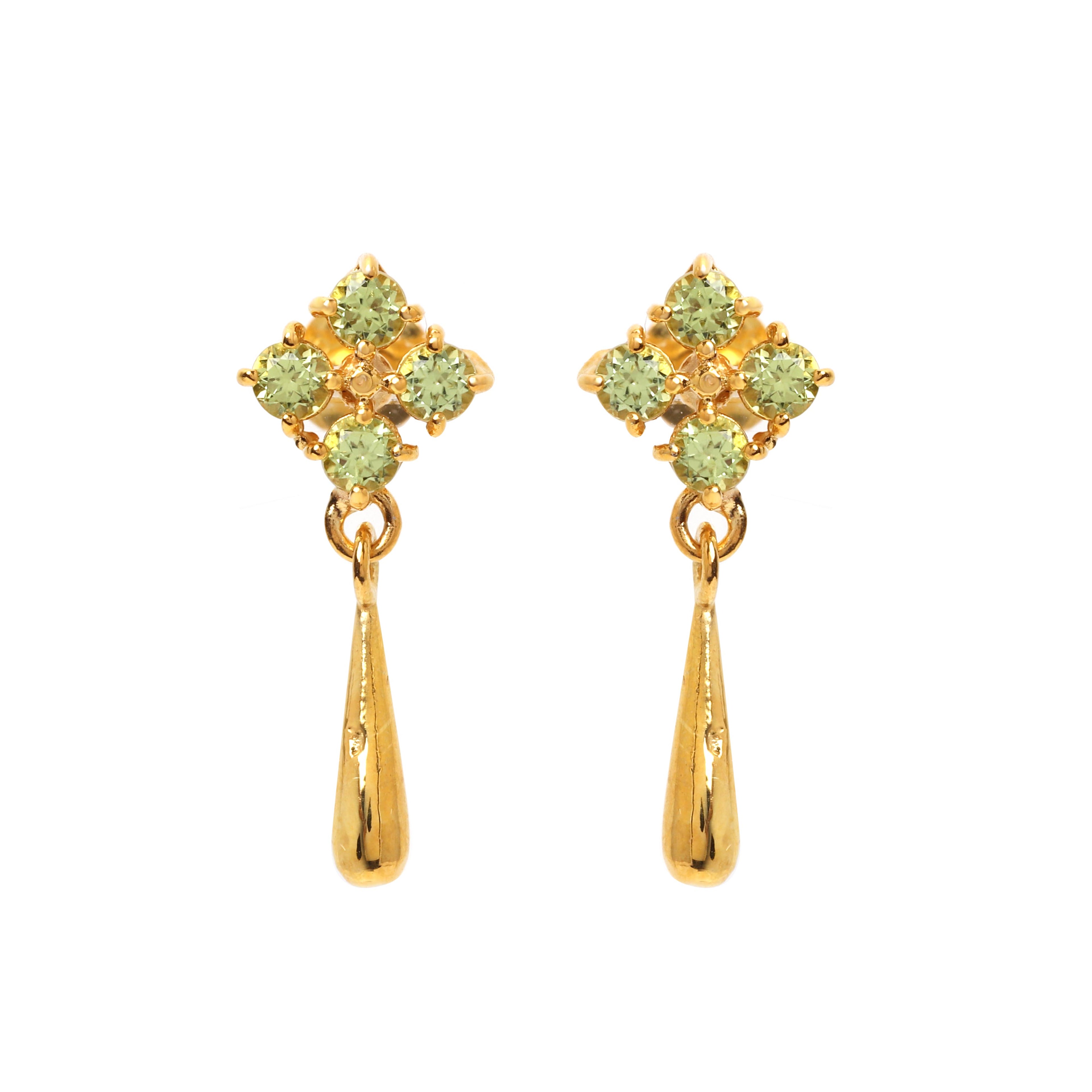 Orecchini Pendenti Minimalisti con Peridoto in Argento Sterling 925
