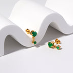 Natural Emerald Drop Earrings in 18K Gold