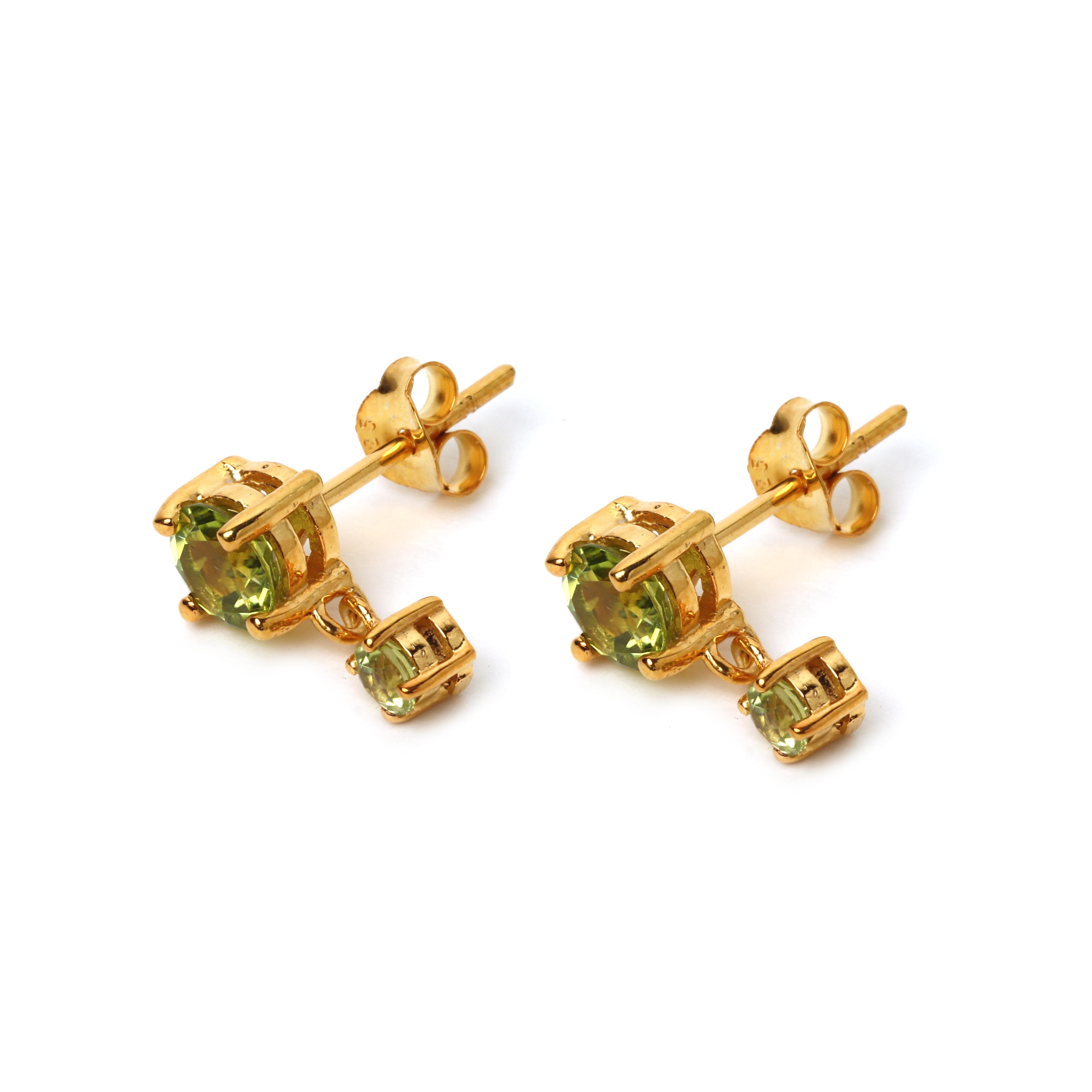 Minimalist peridot dangle earrings for women