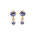 Tanzanite drop earrings in 14K gold plated 925 sterling silver