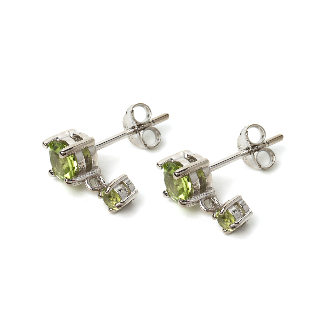 Minimalist peridot dangle earrings for women