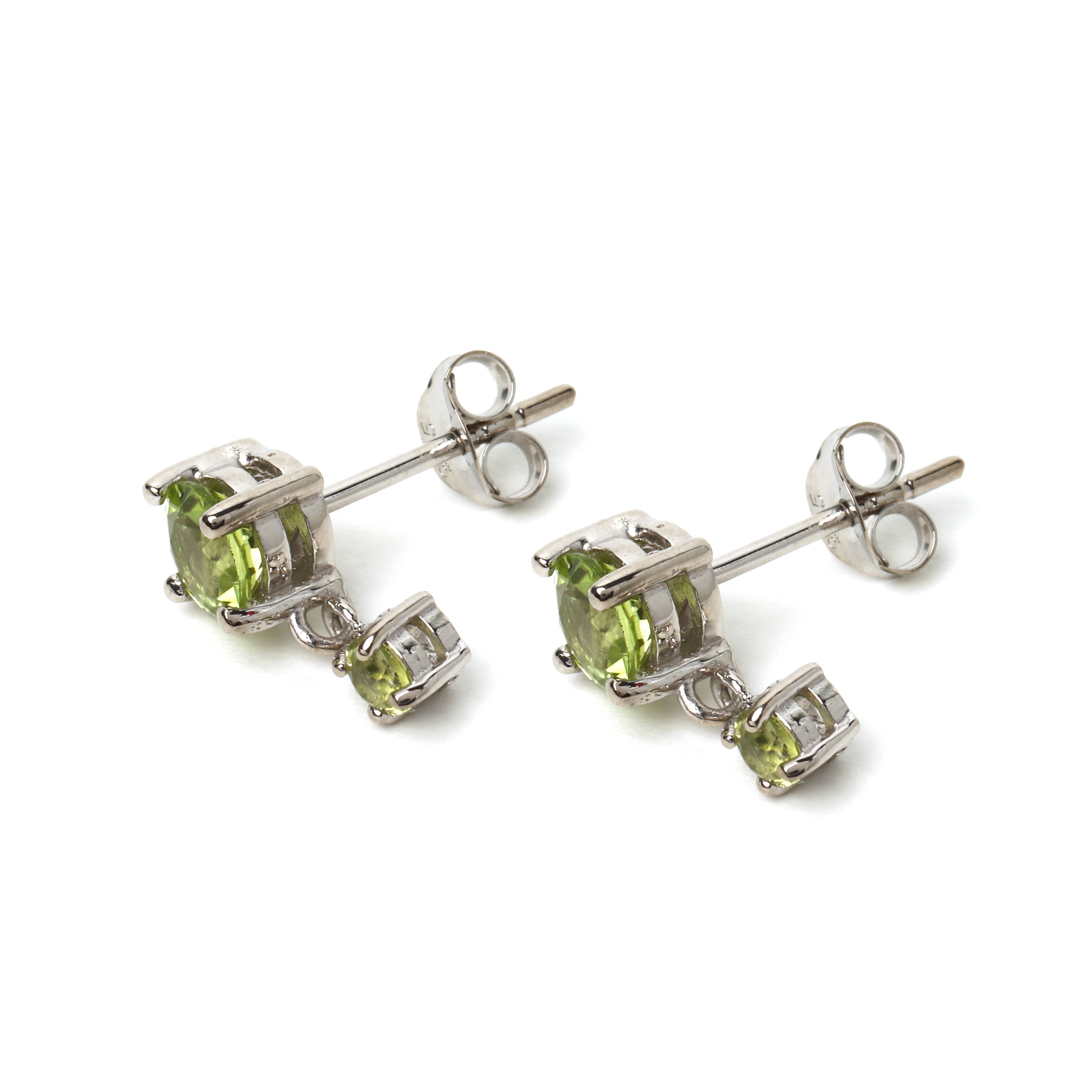 Minimalist peridot dangle earrings for women