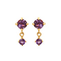 Amethyst drop earrings in 14K gold plated 925 sterling silver