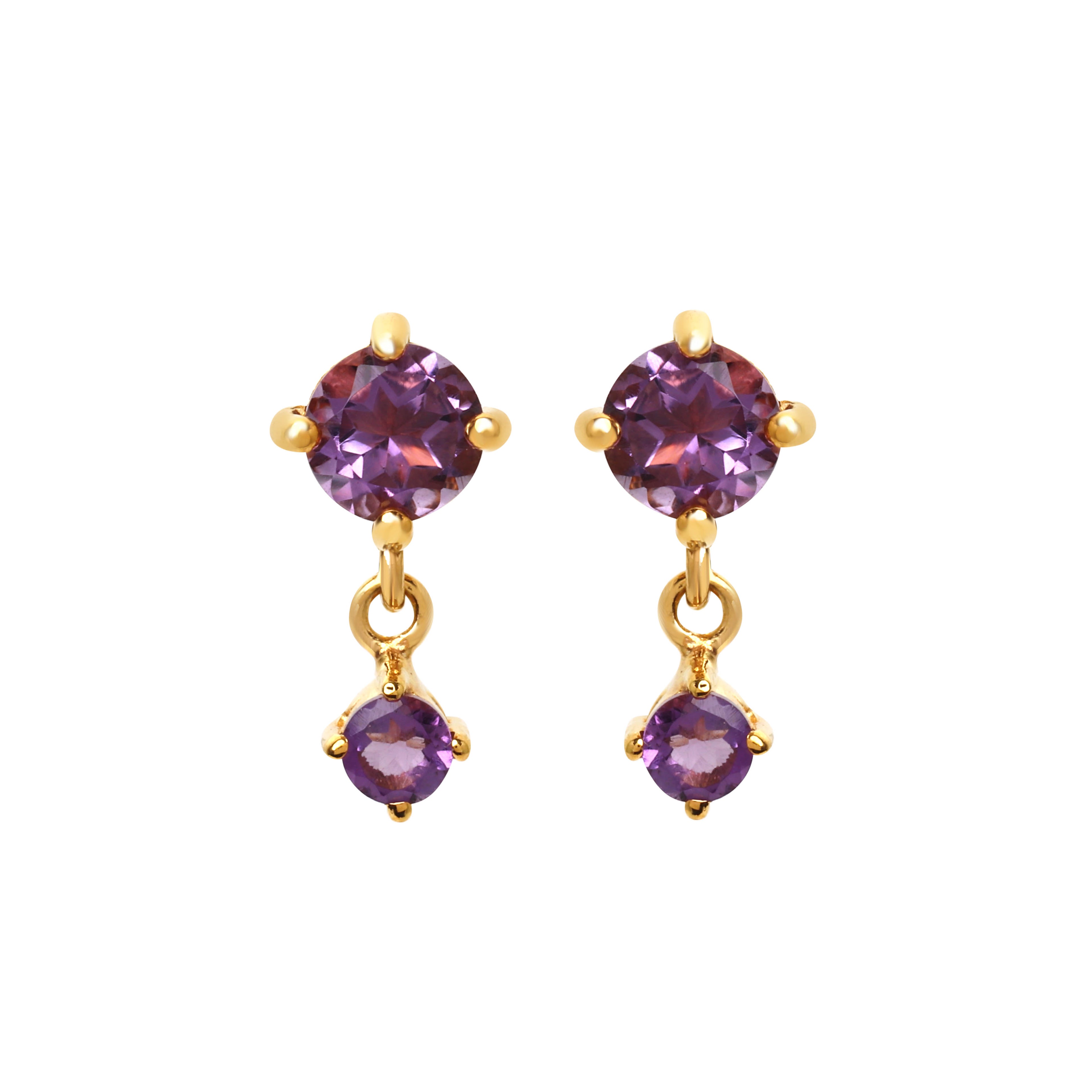 Amethyst Drop Earrings in 925 Sterling Silver