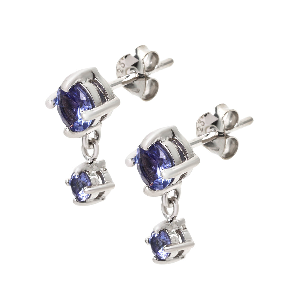 Elegant blue tanzanite gemstone earrings for women