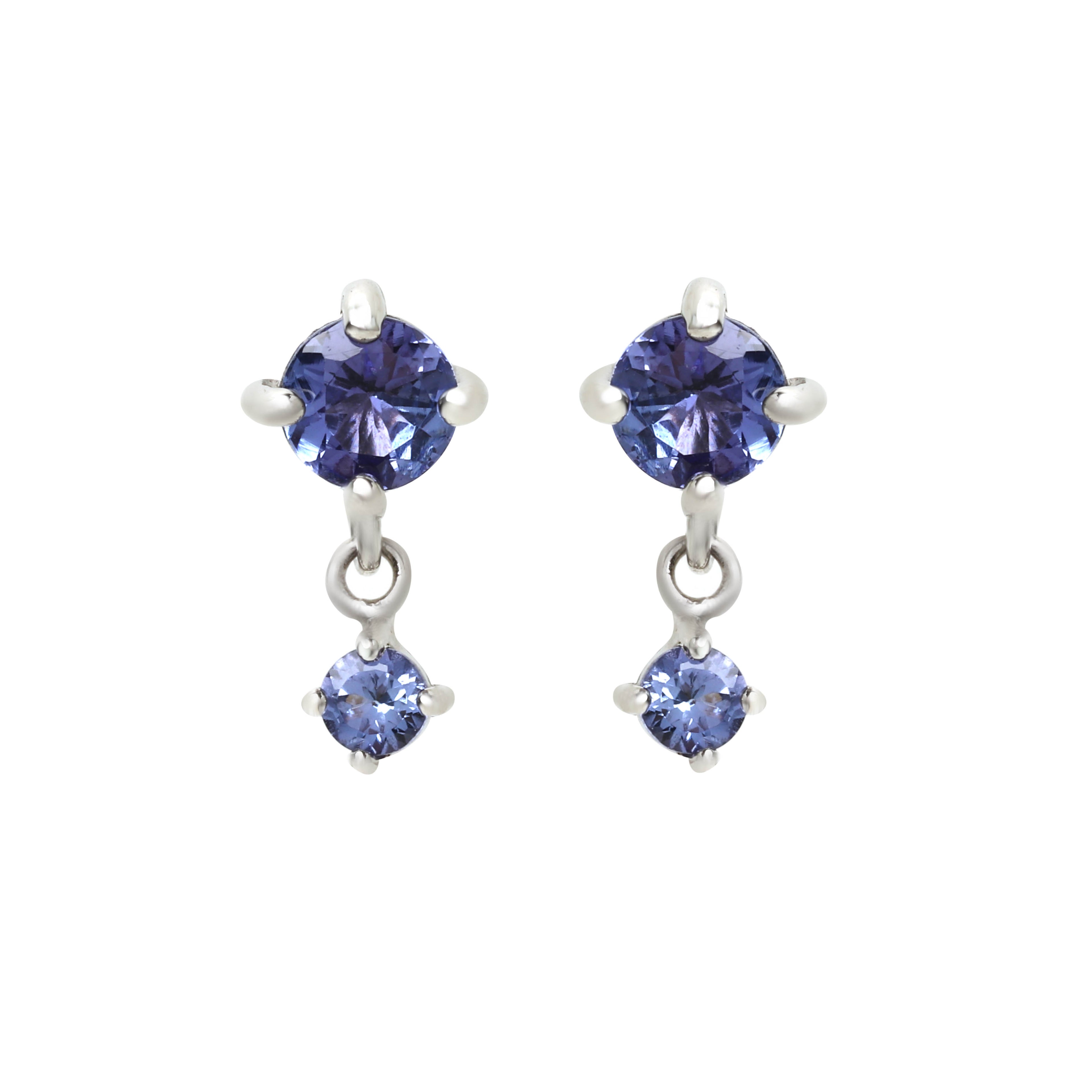 Tanzanite drop earrings in 925 sterling silver with polished finish