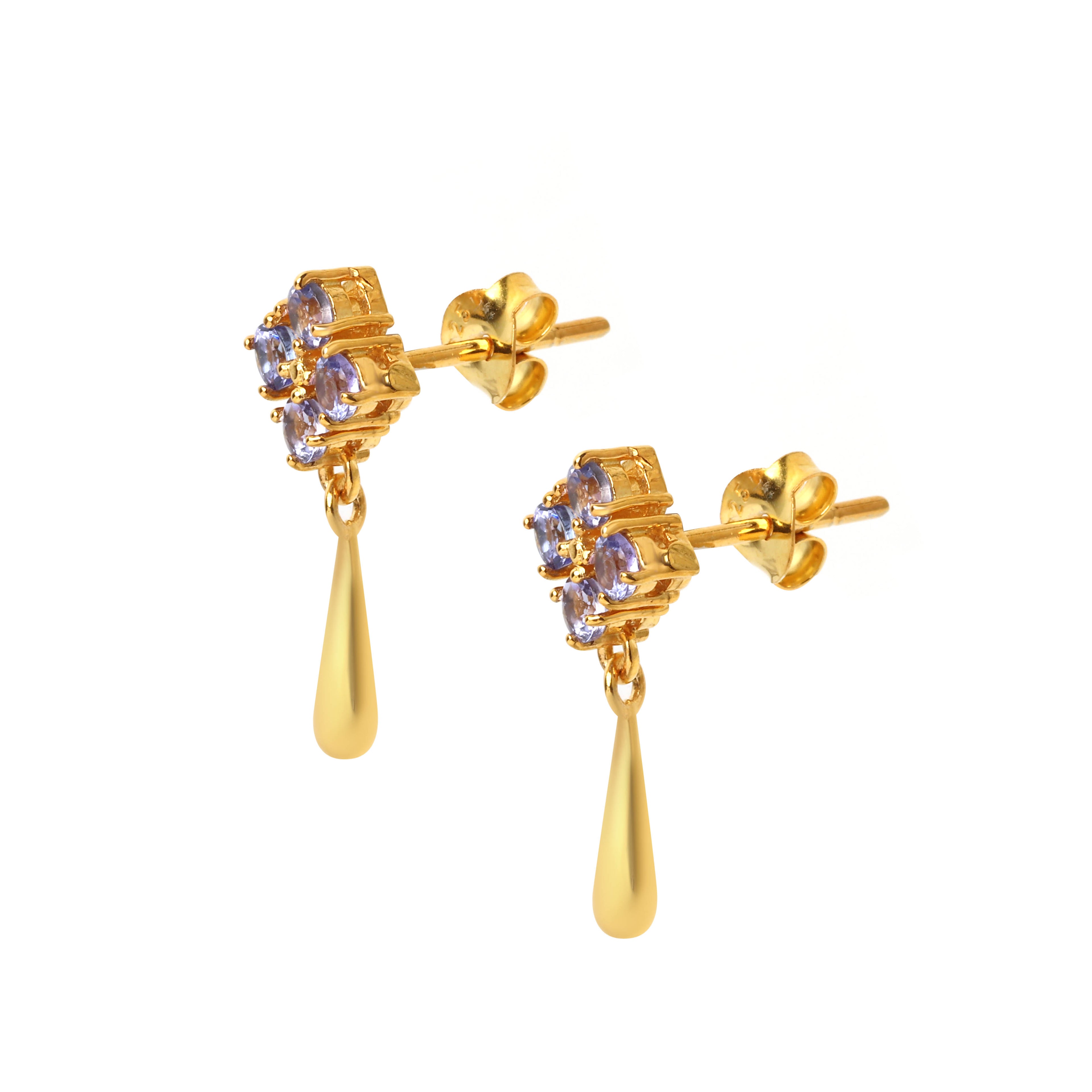 Elegant blue tanzanite dangle earrings for women