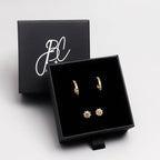 Amethyst & Peridot Floral Stud Earrings in 18K Gold