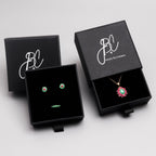 Sapphire & Emerald Floral Stud Earrings in 18K Gold