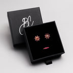 Ruby Snowflake Stud Earrings in 18K Gold