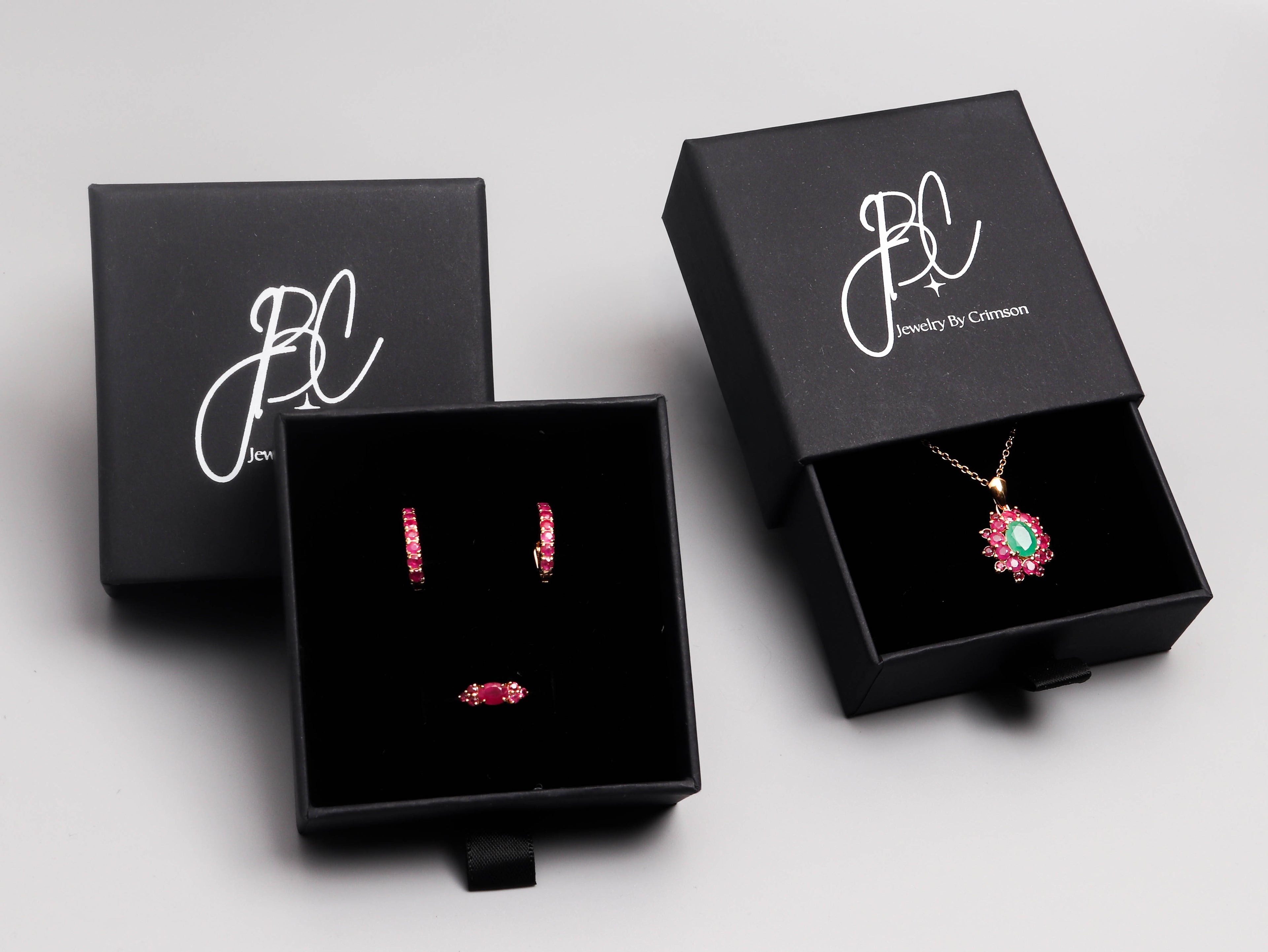 Ruby Huggie Hoop Earrings in 18K Gold