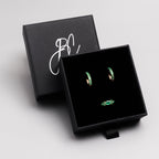 Emerald Huggie Hoop Earrings in 18K Gold