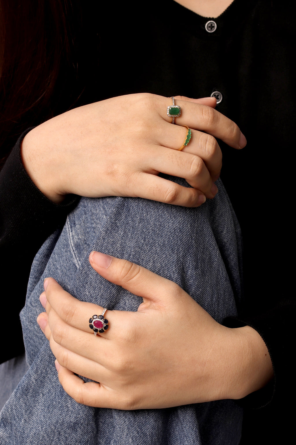 Emerald Cocktail Ring in 18K Gold