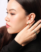 Natural Emerald Drop Earrings in 18K Gold