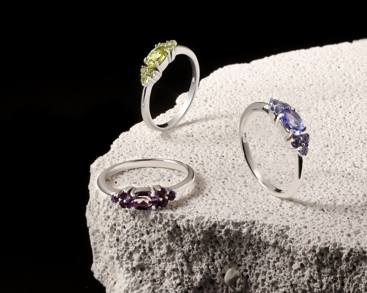 Tanzanite Seven Stone Ring in 925 Sterling Silver