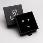 Amethyst & Blue Topaz Flower Stud Earrings in 18K Gold