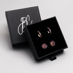 Amethyst Snowflake Stud Earrings in 18K Gold