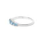 Blue Topaz Five Stone Stacking Ring in 925 Sterling Silver