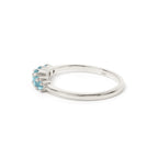 Blue Topaz Five Stone Stacking Ring in 925 Sterling Silver